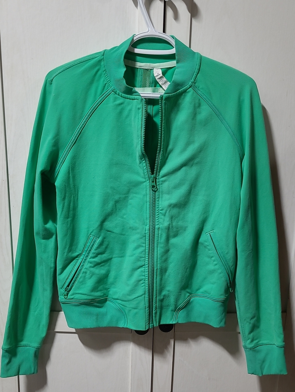 Lululemon Om Me Home Jacket Womens 8 Very Green Full Zip Yoga Pockets Athletica